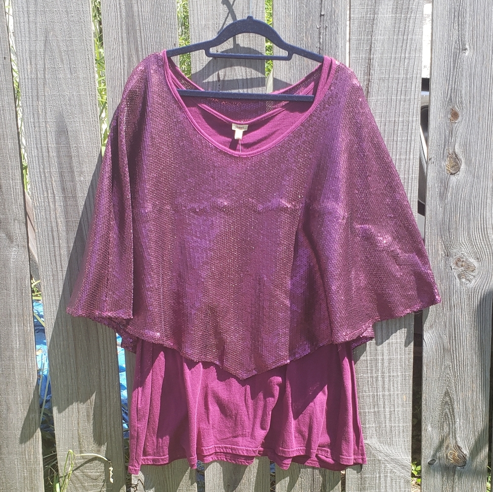 Purple Reba 3X Sequined Top